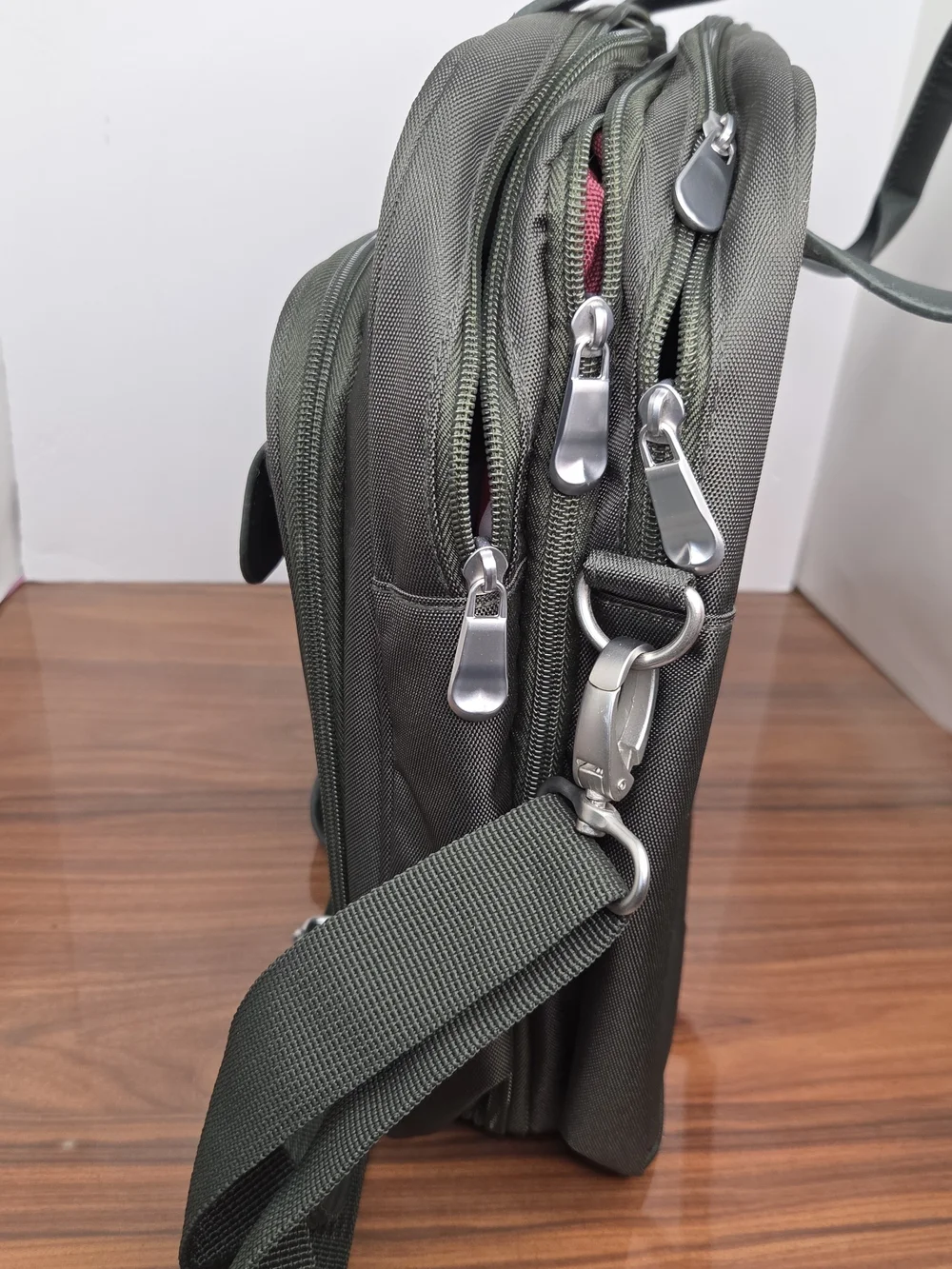 Professional Khaki Laptop Briefcase with Shoulder Strap 16x12x7